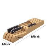 Beech wood knife holder, Wooden kitchen drawer organizer tray for knives - £79.01 GBP