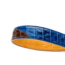 Marco Di Milano Genuine Caiman Back & Belly Exotic Belt Luciano Navy / Brown image 3