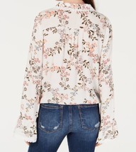 American Rag Juniors Printed Tie Front Blouse, XX-Small, Egret Combo - £46.21 GBP