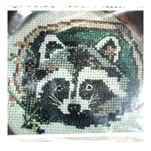 Vintage Cherokee County Designs Shy Raccoon Cross Stitch Kit Complete w/... - £15.15 GBP