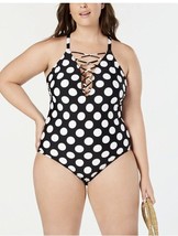 La Blanca One-Piece Swimsuit Women&#39;s Plus Size 18W Black W White Polka Dotgre... - £39.95 GBP