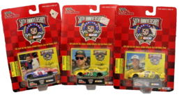 Lot of 3 NASCAR 50th Anniversary Die Cast Replicas 1/64  w/ Card + Stand... - £19.66 GBP