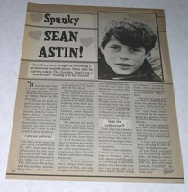 Sean Astin BOP Magazine Photo Article Vintage 1985 - £14.97 GBP