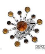 CHOICE BY CHIMENTO MOD/RETRO AMBER CZ RING SZ 7~MADE IN ITALY!~NEW!~1 LE... - £56.12 GBP