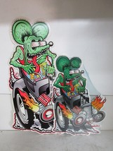 Rat Fink Riding Hot Rod laser Cut Metal Sign 27&quot; - $138.03 CAD