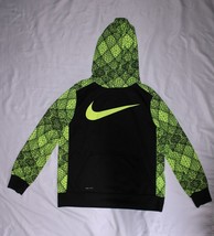 Nike Dri-Fit Youth Size XL Long Sleeve Hooded Sweatshirt Hoodie Black Yellow - £11.86 GBP
