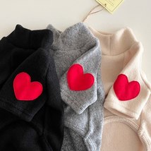 Velvet Heart Pattern Sweatshirt, Pet Dog and Cat Thickened Warm Clothes - $16.99