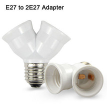 E26/E27 1 Base to 2 Socket LED Halogen CFL Light Bulb Splitter Lamp Adapter - £3.76 GBP