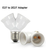 E26/E27 1 Base to 2 Socket LED Halogen CFL Light Bulb Splitter Lamp Adapter - $6.55 CAD