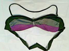 Apt 9 Black Gray Purple Bikini Top Ties in Back Swim Suit Womans Sz 10 - £7.02 GBP