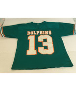 Boys youth dolphins 13 logo green mesh short sleeve shirt - $19.75
