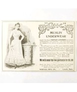Chic Muslin French Lingerie 1897 Advertisement Victorian Fashion ADBN1A3 - €17,34 EUR