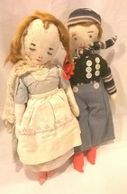 Vintage Handmade Doll Boy &amp; Girl &quot;Cousins&quot; (1947) - £94.65 GBP