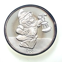 Rarities Mint 1 Oz. Silver Snow White Coin &quot;DOC&quot; 50TH Anni. - $58.41
