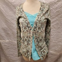 NWT Merona Blue Camisole Size L and Patterned Cardigan Size M - £31.53 GBP