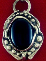 Heavy Rocker Biker Sterling Silver Cameo Pendant With Big Stone By Star Knights - £82.56 GBP