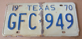 Vintage 1970 Texas License Plate Gfc Star Separator 949 Barn Find - £7.19 GBP