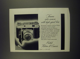 1949 Kodak Retina II Camera Ad - Famous color camera with high-speed lens - £14.77 GBP