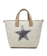 Beige Canvas Handbag with Silver Star - $43.95