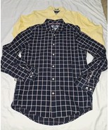 2 VTG Tommy Hilfiger Shirts Mens Small Multicolor Plaid Button Down Long... - £19.01 GBP