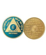 Blue Gold Plated 1 2 3 4 5 6 7 8 9 10 11 18 Month AA Medallion Sobriety ... - £14.38 GBP