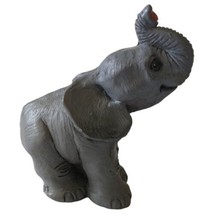 Trunk Up Elephant Figure Signed Don J Small Good Luck Resin Vintage Handmade - £11.06 GBP