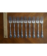 Lot 9x Rogers Co Precious Rose Stainless Floral Salad Forks Flatware 6.8&quot; - $464.90 MXN
