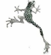 Vintage Look Silver Plated CELEBRITY Frog Brooch Suit Coat Broach Collar Pin Z12 - £12.93 GBP