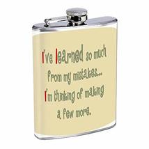 Mistakes Hip Flask Stainless Steel 8 Oz Silver Drinking Whiskey Spirits Em1 - £7.84 GBP