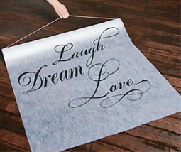 100 ft. Laugh-Dream-Love Wedding Aisle Runner Long Elegant White Bridal - £22.12 GBP