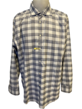 Perry Ellis Portfolio Men&#39;s Button Front Shirt 17 1/2, 34-35 Blue/White ... - $9.49