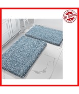 Soft Shaggy Bathroom Rugs, Denim Blue, Quick Dry, Non-Slip – 24x17 &amp; 32x20 - $1,055.86 MXN
