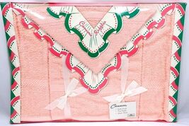 VTG RETRO Terry Cloth 1950's 3 PC NIB Cannon Towel Set  Ruffle Pink  GLA... - $96.95