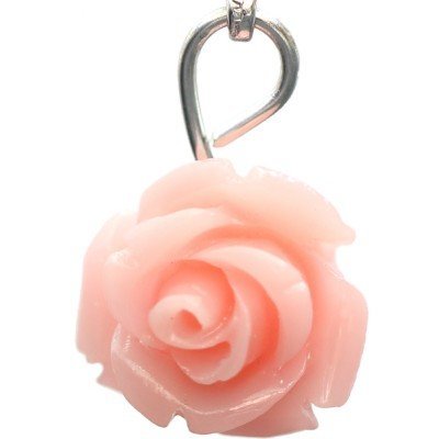Pink Rose Dangle Charm - $3.84