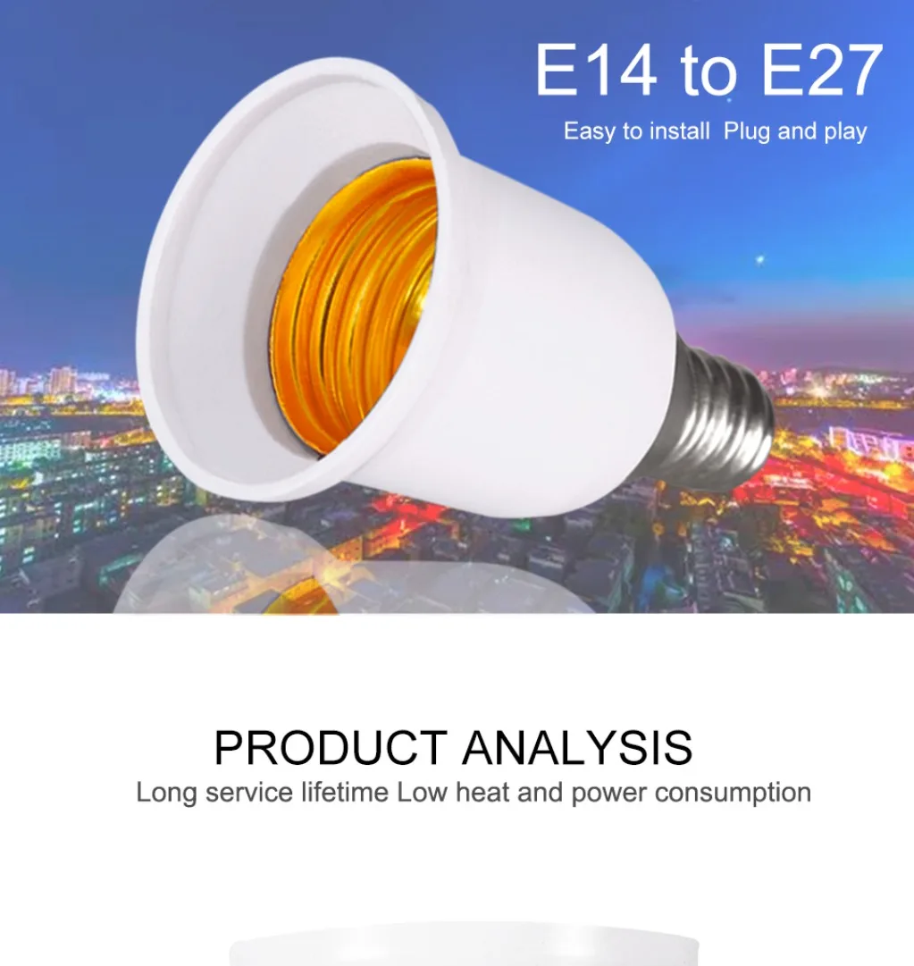 E14 To E27 Lamp Holder Adapter Conversion Socket  - $17.80 CAD