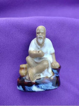 old Miniature Japanese stoneware porcelain figure with incense holder? Check Sto - £15.00 GBP