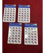 NEW VTG Hallmark AMERICAN USA FLAGS Patriotic Stars &amp; Strips Stickers 16... - $11.87