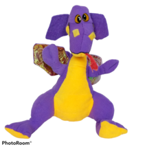 VTG Acme Purple Gold Dragon Mythical Stuffed Animal Iridescent Wings 1992 9&quot; - £15.64 GBP