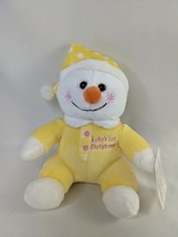 Walmart Babys 1st First Christmas Snowman Plush Yellow 6 Inch Stuffed Animal - £8.45 GBP