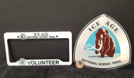 ICE AGE NATIONAL SCENIC TRAIL LOT 3 Enamel Sign License Plate frame &amp; Wo... - £49.04 GBP