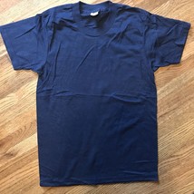 VTG Blue Screen Stars Single Stitch Blank Short Sleeve 14/16 Shirt 50/50... - £6.60 GBP