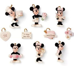 Lenox Disney Mickey Minnie Mouse Mini Tree Ornaments Set 10 Romantic Mom... - $83.60