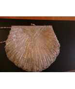 Vintage Walborg white beaded Evening Bag w long Metal Chain, snap closur... - €13,63 EUR
