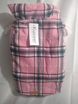 Dog Coat / Kuoser/ Medium/ Water &amp; Wind Proof/ Cozy Pink Plaid/Tan Reversible - $9.35