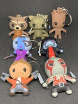 Disney Marvel Guardians Galaxy Monogram Products 3D Figural Keychains Lot of 7 - £15.68 GBP