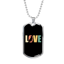 Love Dog Necklace Stainless Steel or 18k Gold Dog Tag 24" Chain - £37.71 GBP+