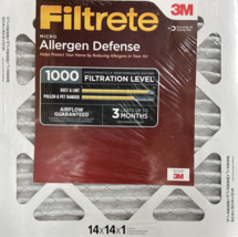 Filtrete 3M Furnace Filters Allergen Defense 1000 Level 14 x 14 x 1 NIP 6 Pack - £30.01 GBP