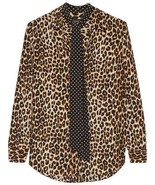 NWT Equipment x Kate Moss Slim Signature Leopard Print Silk Shirt with T... - $108.90