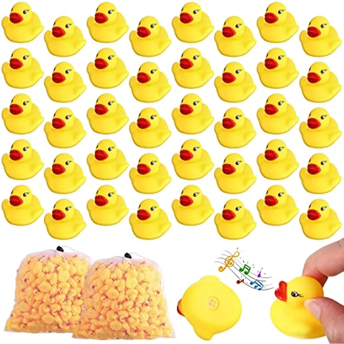 50PCS Rubber Ducks Yellow Ducks Float Bath Toys Baby Shower Water Toys Swimming - £15.50 GBP