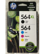 HP 564XL Black 564 Cyan Magenta Yellow Ink Cartridge N9H60FN Exp 2025 Se... - £43.81 GBP